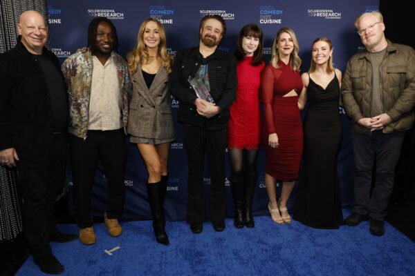 The Scleroderma Research Foundation's Cool Comedy Hot Cuisine NEW YORK, NEW YORK - NOVEMBER 12: (L-R) Jeff Ross, Hannibal Buress, Nikki Glaser, Adam Duritz,Zoe Mintz, Kelly Rizzo, Kelsey Cook, and Jim Gaffigan attend The Scleroderma Research Foundation's Cool Comedy Hot Cuisine at Edison Ballroom on November 12, 2025 in New York City. (Photo by Kevin Mazur/Kevin Mazur/Getty Images for the Scleroderma Research Foundation)