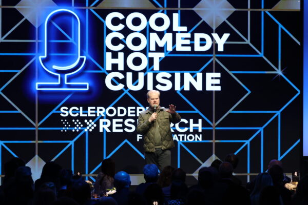 The Scleroderma Research Foundation's Cool Comedy Hot Cuisine NEW YORK, NEW YORK - NOVEMBER 12: Jim Gaffigan speaks onstage during The Scleroderma Research Foundation's Cool Comedy Hot Cuisine at Edison Ballroom on November 12, 2025 in New York City. (Photo by Kevin Mazur/Kevin Mazur/Getty Images for the Scleroderma Research Foundation)